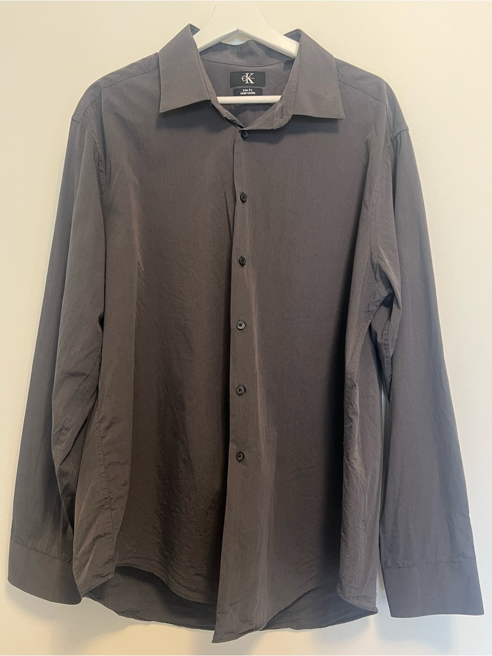 Calvin Klein Men's Long-Sleeve Dress Shirt - Dark Gray